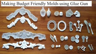 How to make molds using glue gun  DIY molds for clay work and resin work  Molds making on budget [upl. by Brandice73]