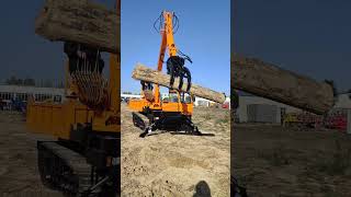 Truck mounted grab Rotating wood grab Crawler transporter One machine with multiple uses Save ti [upl. by Anelrats]