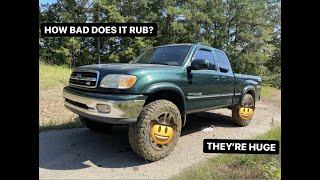 STUFFING 35s on Leveled first gen Tundra [upl. by Seymour]