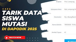 Terbaru Cara Memutasikan Siswa dan Cara Tarik Data Siswa Mutasi di Dapodik 2025 [upl. by Lorenz]