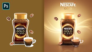 How to Design Nescafe Social Media Banner I Photoshop Tutorial [upl. by Eliezer]