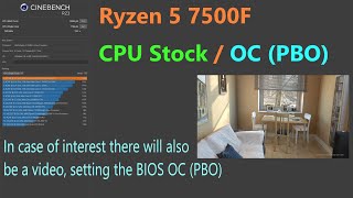 Cinebench R23 Ryzen 5 7500F CPU Stock PBO [upl. by Neitsabes728]