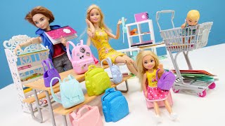 Barbie Ailesi Chelsea için okul alıverişi yaptık Barbie oyunları [upl. by Aneelas]