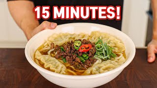 This 15 Minute Dumpling Noodle Soup Will Change Your LIFE Kal Manduguk [upl. by Dorrehs]