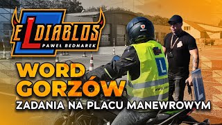 ELDIABLOS  Plac manewrowy WORD GORZÓW  ćwiczenie zadań egzaminacyjnych na motocyklu  NAUKA JAZDY [upl. by Simonette]