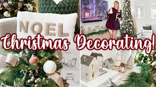 🎄 CHRISTMAS in july DECORATE WITH ME 🎄  Cozy Christmas Living Room w Christmas Decorating Ideas [upl. by Fabio756]