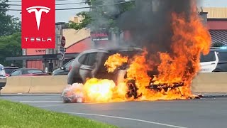 TESLA OWNER SAVES BMW DRIVER SECONDS BEFORE CAR EXPLODES [upl. by Cassilda962]