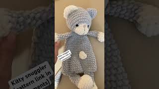 Crochet snuggler Crochet cat amigurumi pattern Plush kitty blanket Crochet lovey [upl. by Enelear]