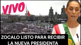 CLAUDIA SHEINBAUM RUMBO AL ZOCALO LA TOMA LISTO PARA RECIBIR LA NUEVA PRESIDENTA DE MEXICO VIVO [upl. by Htennaj441]