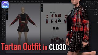 Design a Tartan Biker Jacket and Quilted Skirt in CLO 3D  Full 3D Modeling amp Texturing Tutorial [upl. by Dougie]