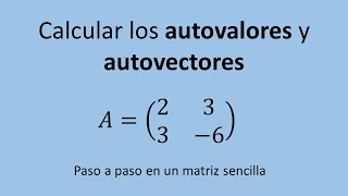 Cálculo Autovalores y Autovectores 2x2  Ejemplo 01 [upl. by Htiffirg]