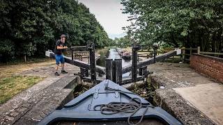 E14D12  Realtime Narrowboat Journey at the Forest Locks on the Chesterfield Canal [upl. by Asirret868]