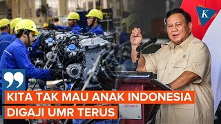 Alasan Prabowo Tak Mau Anak Indonesia Terus Terima Gaji UMR [upl. by Lelah559]