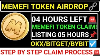 📌MEMEFI TOKEN AIRDROP🔗04 HOURS LAST🚨MEMEFI CLAIM STEP BY STEP PROCESS☑️BITGETBYBIT🚫major blum [upl. by Elleivad]