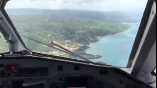 Visual Approach into Montego Bay Jamaica Cockpit View [upl. by Calla]