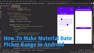 How To make Material Date Range Picker In Android With Kotlin [upl. by Pergrim]