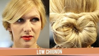 How to do a Low Messy Chignon [upl. by Odnomyar]