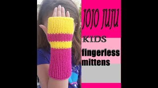 HOW TO MAKE KIDS FINGERLESS MITTENSKNITTING MACHINE [upl. by Nyer]