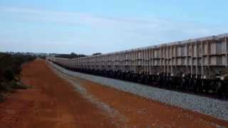 Triple DFZ locomotives on Karara Mining iron ore train [upl. by Alena593]