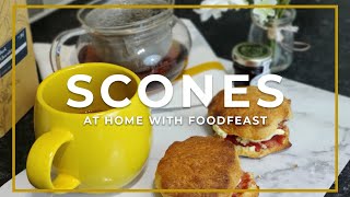 HOW TO MAKE THE PERFECT HOME BAKED SCONES  FOODFEASTUK [upl. by Chace]