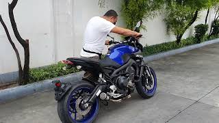 Yamaha MT09 with SC Project CRT 61mm screen type full system exhaust [upl. by Eemyaj722]