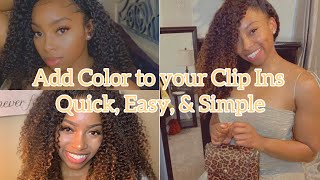 ✨HOW TO Add color to Curly Clip Ins BETTERLENGTH [upl. by Mira192]