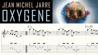 OXYGENE 4  JEANMICHEL JARRE  Guitar Tutorial  TAB amp Sheet music   Backing track  Free PDF [upl. by Kragh]