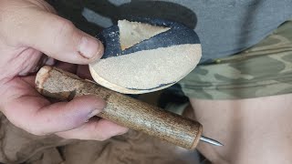 Simple stone hunting point from a flake and talking about hunting and more LOL [upl. by Yonit]