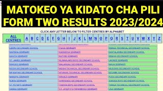 MATOKEO YA KIDATO CHA PILI 2023 FTNA RESULTS FORM TWO 202324 [upl. by Davies]