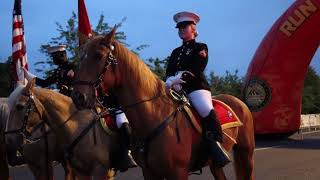 US Marine Corps Mounted Color Guard at Historic Half Marathon [upl. by Hana673]