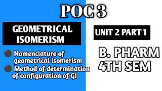 Nomenclature of geometrical isomerism cistrans EampZ  Synanti  Method of determination of GI [upl. by Arikehs]