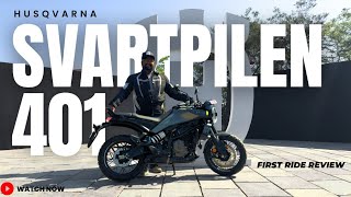 Husqvarna Svartpilen 401  First Ride review  Motoroids [upl. by Sidell838]