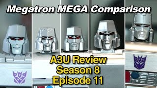 Masterpiece Megatron MEGA Comparison  A3U Review S8 E11 [upl. by Asilanna]