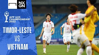 AFF U23 Championship 2022  TimorLeste vs Vietnam highlights [upl. by Kalle681]