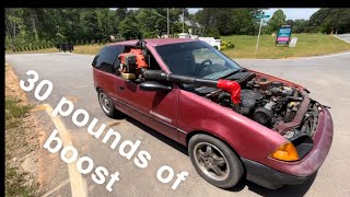 Turbo charging a Geo Metro with a leaf blower [upl. by Carlin]