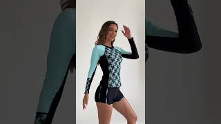 One Piece Womens Rash Guard Long Sleeve Swimsuits UPF 50 Boyshorts Bathing Suit [upl. by Martinic]