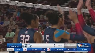 NMSU volleyball falls to Arizona in four sets [upl. by Uamak]