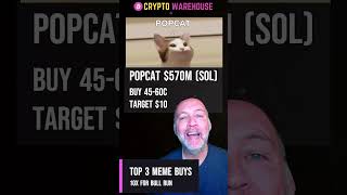 TOP 3 Meme Coins crypto memecoins bitcoin solana brett mew popcat [upl. by Marchal]