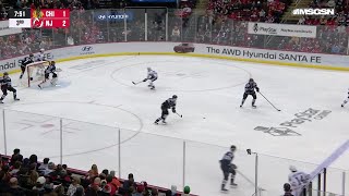 Nico Hischier scores a goal against the Chicago Blackhawks [upl. by Ecargyram]