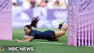 Team USA women overjoyed after winning bronze in stunning rugby upset [upl. by Baal]