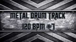 Simple Straight Metal Drum Track 120 BPM HQHD [upl. by Schonfield]