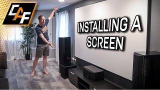 Can YOU Install a BIG Projector Screen How to build and Install [upl. by Ellissa]