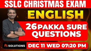 SSLC ENGLSIH CHRISTMAS EXAM  26 PAKKA SURE QUESTIONS  MS SOLUTIONS [upl. by Madda]