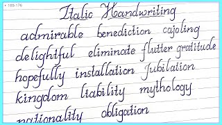 Italic calligraphy l how to write italic handwriting neatly l print handwriting [upl. by Arytahs865]