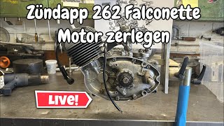 Zündapp 262 Falconette 425 Motor zerlegen LIVE  Kradstream [upl. by Darby825]