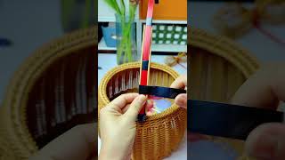 How to Craft Round Hand Basket with Rattan diy rattan handmade [upl. by Hoffert966]