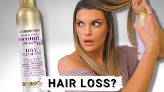 Dry Shampoo causing HAIR LOSS  OGX Coconut Oil Dry Shampoo Review [upl. by Yrtnej]