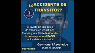 ¿SUFRISTE UN ACCIDENTE DE TRÁNSITO CON LESIONES TE CORRESPONDE INDEMNIZACIÓN ¡ASESORATE GRATIS [upl. by Notsag408]