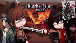 Attack on titan react on eren  gacha react  aot react  GCRV [upl. by Serilda]