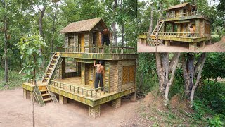 Building The Most Creative Luxury Villa By Bamboo In Jungle [upl. by Armilda962]